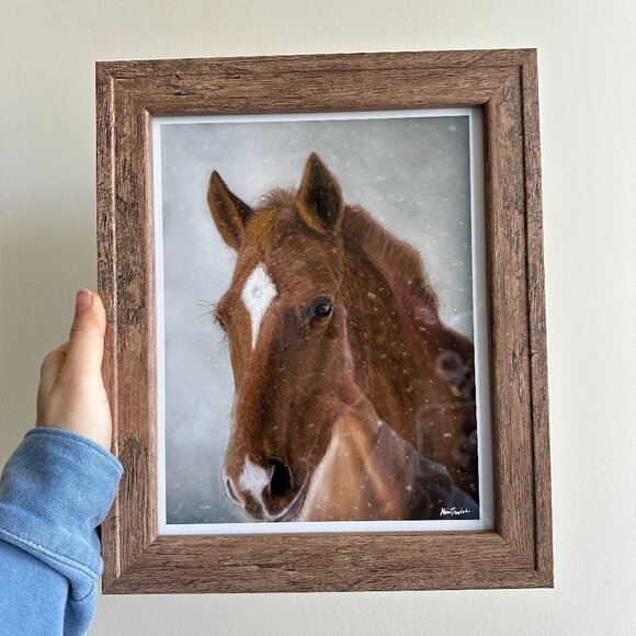 Horse Pastel Art Print - 8 "x10 " | Archival Quality | Frame included - Picture 1 of 1